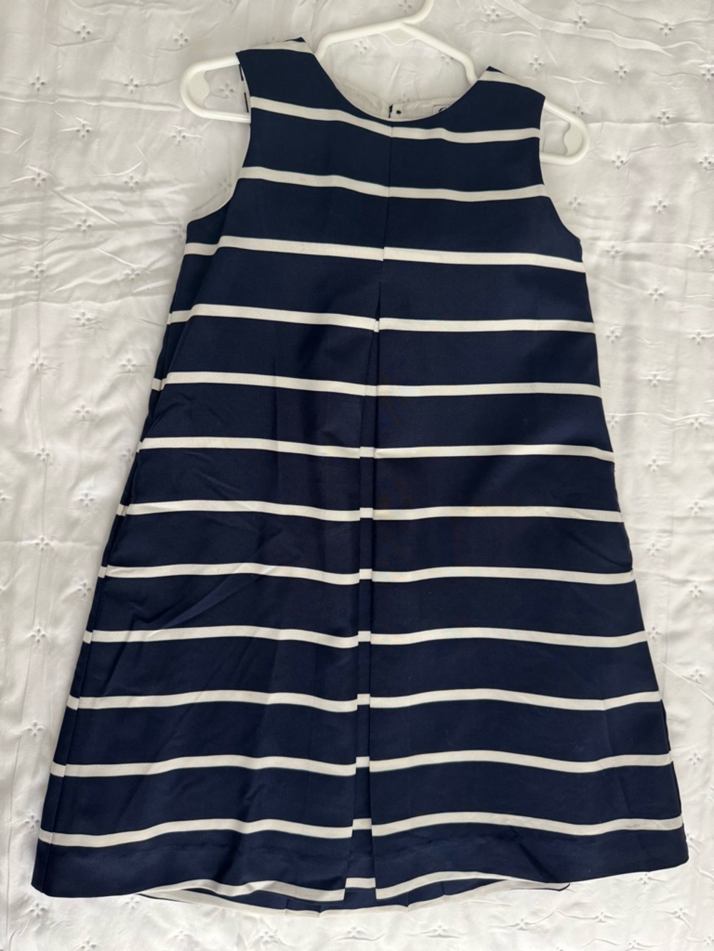 Girl’s Navy And White Stripe Party Dress with Bow